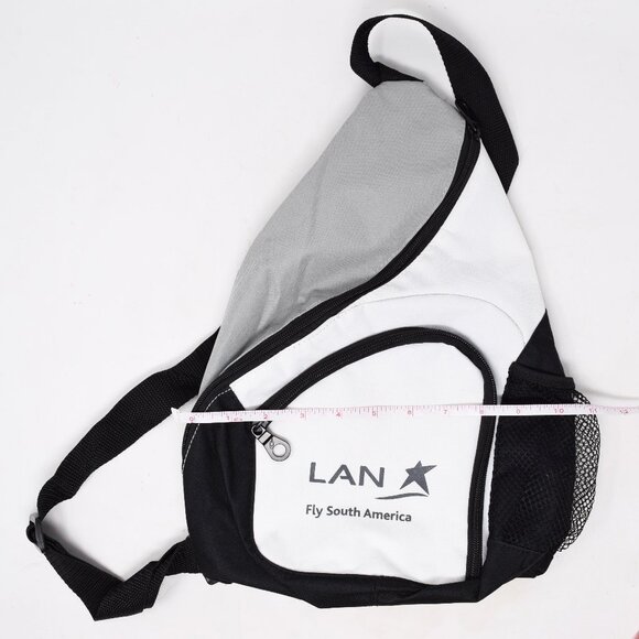 LAN Airlines Crossbody Bag Unisex Backpack Black White Fly South America Swag - Picture 13 of 13